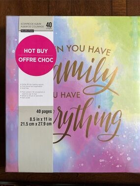 Recollections Pastel Watercolor Scrapbook Album with Gold Script 40 pages